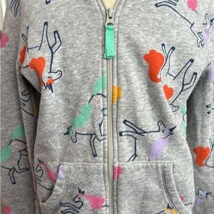 Cat & Jack Gray Hoodie with Colorful Animal Design